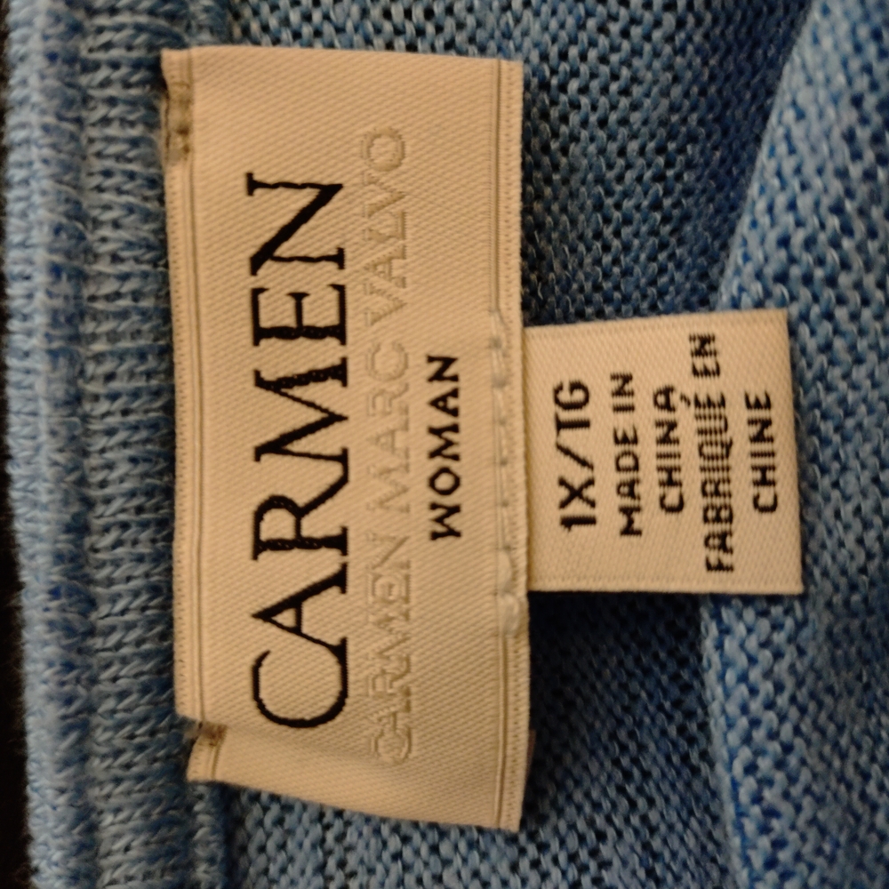 Carmen Marc Valvo Blue Sweater